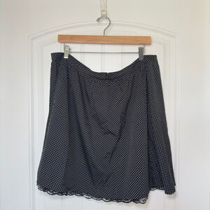 Gap Size 16 Black White Polka Dot Circle A Line Slater Skirt Lace Trim
